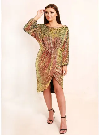 Rose Sequin Midi Dress 