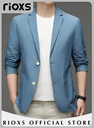 Men's Formal Long Sleeve Blazer Jacket Two Buttons Slimming Casual Blazer Coat for Business Wedding Prom Dinner 