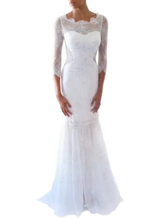 Lace Detail Maxi Dress White 