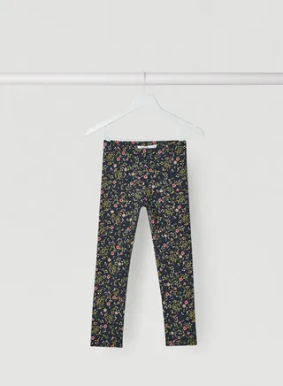 Floral Printed Sajavina Leggings Dark Sapphire 