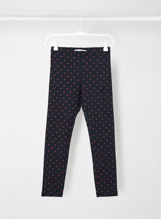 Girls Star Print Leggings Navy 