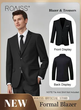 Lightweight Casual Blazers for Men Two Button Slim Fit Formal Top Mens Stylish Regular Suit Jacket Working Clothes or Groomsmen Uniform 