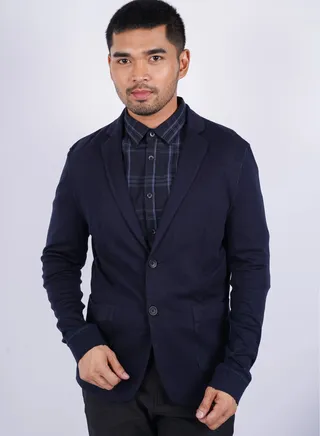 Men’s Slim Fit 2 Button Formal Business Blazer in Night Sky 
