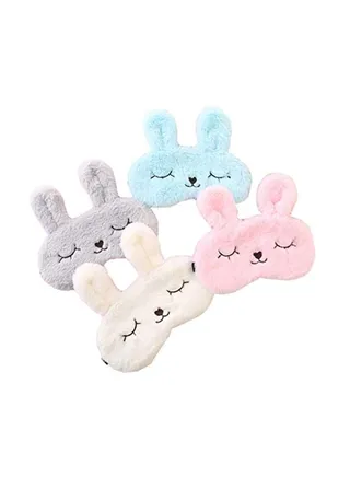 Pack Of 4 Cute Animal Rabbit Sleeping Eye Mask Blue/Pink/Grey 
