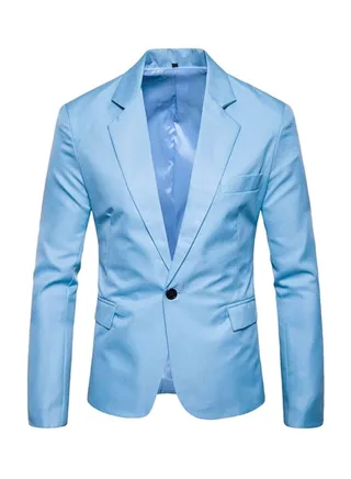Fashion Corduroy Blazer Light Blue 