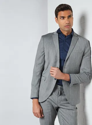 Slim Fit Blazer Light Grey 