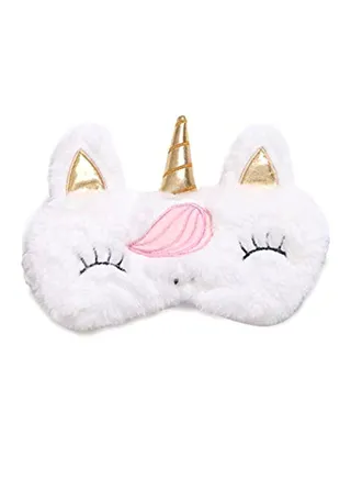 Unicorn Travel Eye Mask White 