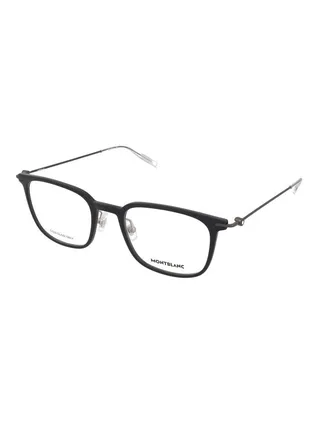 Montblanc MB0100O 005 52 Black Gunmetal Eyeglasses 