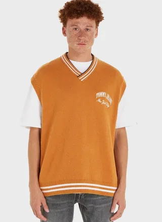 Logo V Neck Sweater