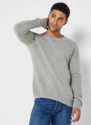 Texture Knit Crew Neck Sweater