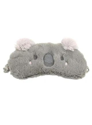 3D Fluffy Plush Animal Cartoon Sleeping Eye Mask Grey 
