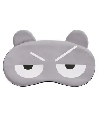 Angry Funny Cartoon Sleeping Eye Mask Grey/Black/White 