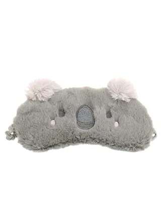 3D Fluffy Plush Animal Cartoon Sleeping Eye Mask Grey 