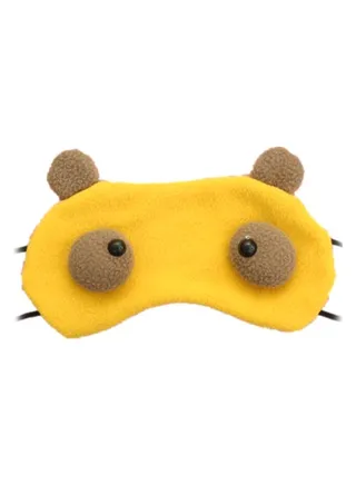 Cute Teddy Bear Blindfold Sleeping Eye Mask Yellow/Brown 