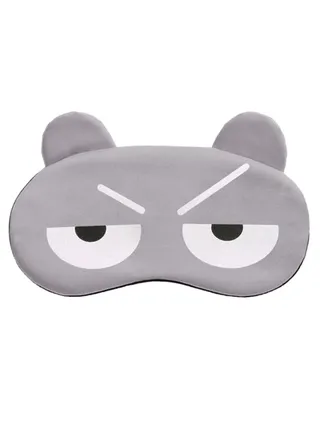 Angry Funny Cartoon Sleeping Eye Mask Grey/White/Black 