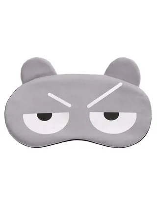 Angry Funny Cartoon Sleeping Eye Mask Grey/Black/White 