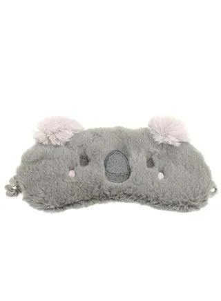 3D Fluffy Plush Animal Cartoon Sleeping Eye Mask Grey 
