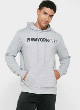 Emboidered Slogan Hoodie