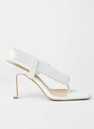 Quilted Strap Sandal White 