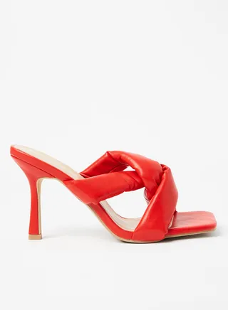Knotted Strap Sandals Red 