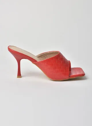 Stylish Heeled Sandals Red 