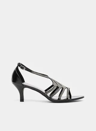 Diamante Kitten Heel Sandals 