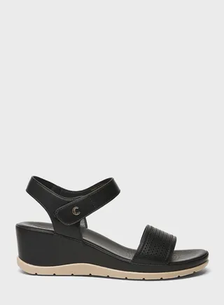 Multi Strap Wedge Mid Heel Sandals