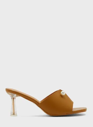 One Strap Mid Heel Sandals 