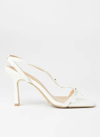 Square Toe Sandals White 