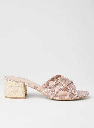 Katz Snakeskin Print Sandals Blush 