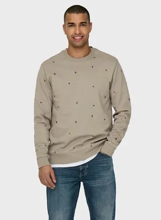 All Over Print Crew Neck Sweatshirt