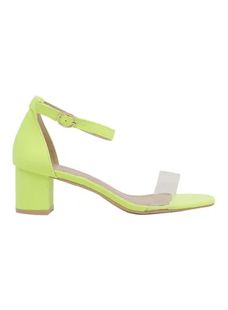 Perspex Panel Slingback Sandals Yellow 