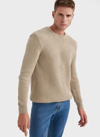 Crew Neck Knitted Sweater