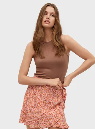 Printed Wrap Skirt 