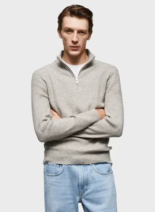 Half Zip Knitted Sweater