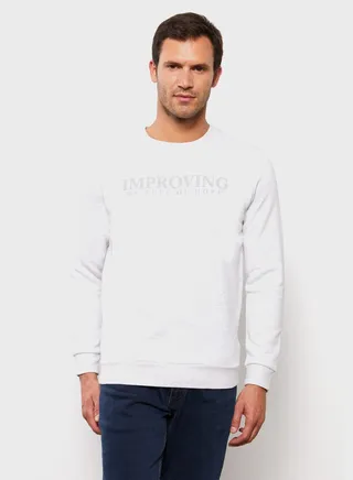 Textured Crew Neck Sweatshirt