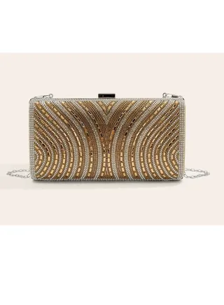 Clutch, Cross Crystal Bag-silver 