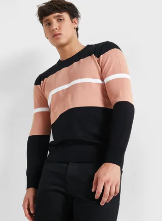 Colourblock Crew Neck Sweater 