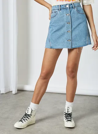 Denim Mini Skirt Blue 