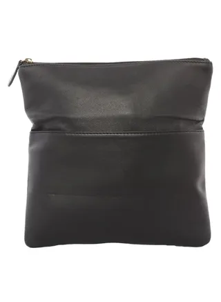 Solid Pattern Fold Over Clutch Bag Black 