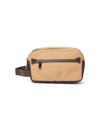 Causal Logo Embellished Canvas Clutch With Wrist Strap For And Front Zipper 