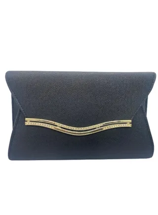 An elegant luxury leather bag for evening occasions - black 