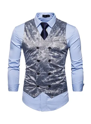 Printed Waistcoat Grey 