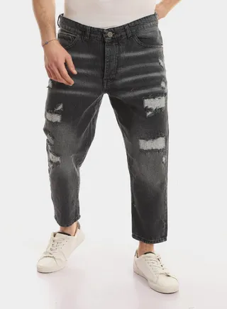 Elastic Waist With Drawstring Jogger Jeans 
