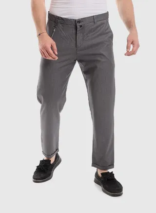 Slub Pattern Classic Chino Pants 