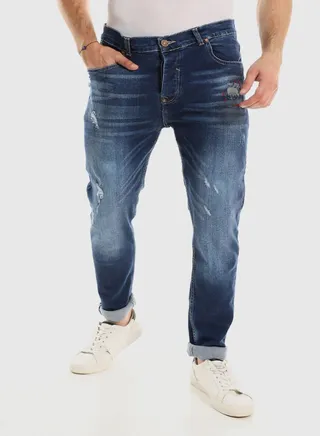 Five Pockets Ripped Casual Jeans 