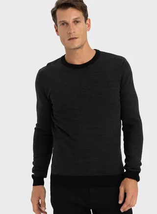 Knitted Crew Neck Sweater 