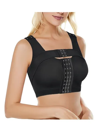 Womens' Front Closure Post-Surgery Posture Corrector Bra Shaper Tops with Support Band 