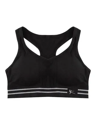 Seamless Racerback Sports Bra Black 