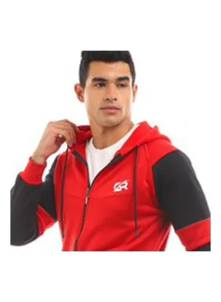 Colour Blocked Hooded Neck Long Sleeve Tracksuit Sets Multicolour 